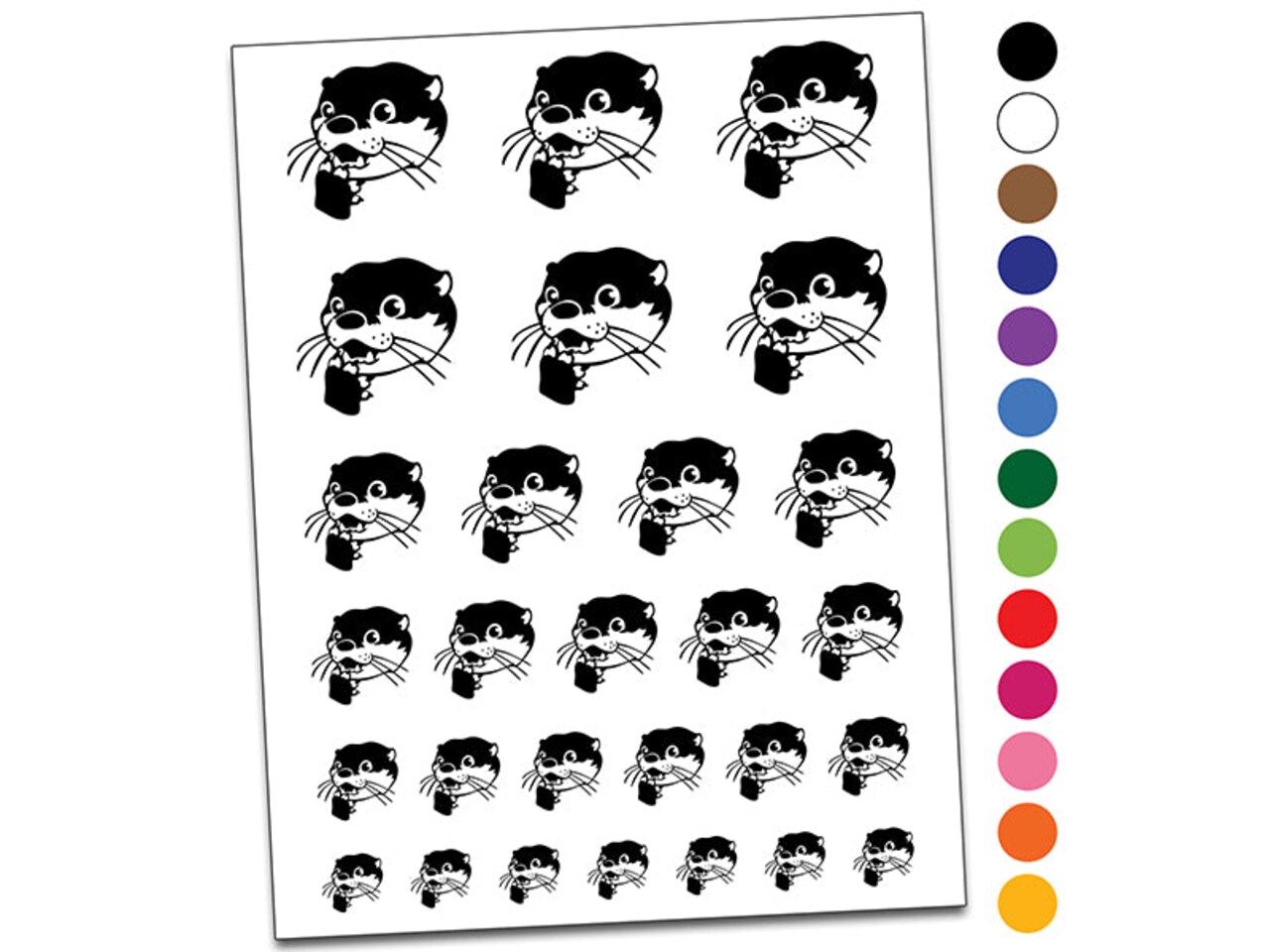 Shocked Surprised Otter Head Temporary Tattoo Water Resistant Fake Body Art Set Collection